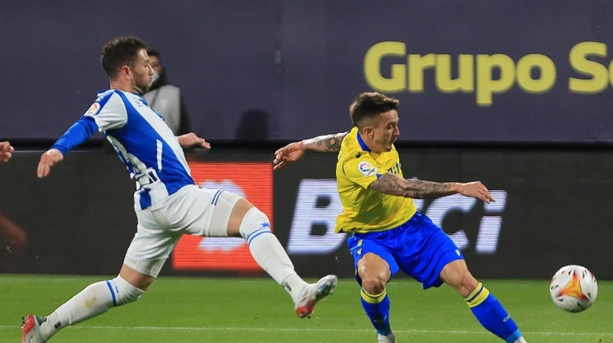 Salvi Sánchez, durante el encuentro frente al Espanyol