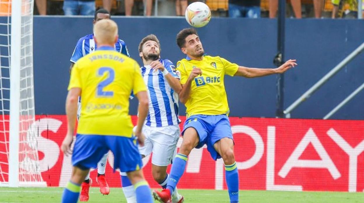 Rubén Sobrino y Jonsson en el partido ante la Real Sociedad