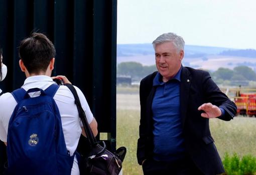 Carlo Ancelotti a su llegada a Jerez.