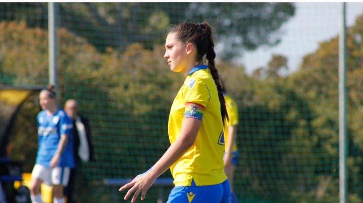 Mercedes Sánchez, en un partido en El Rosal.