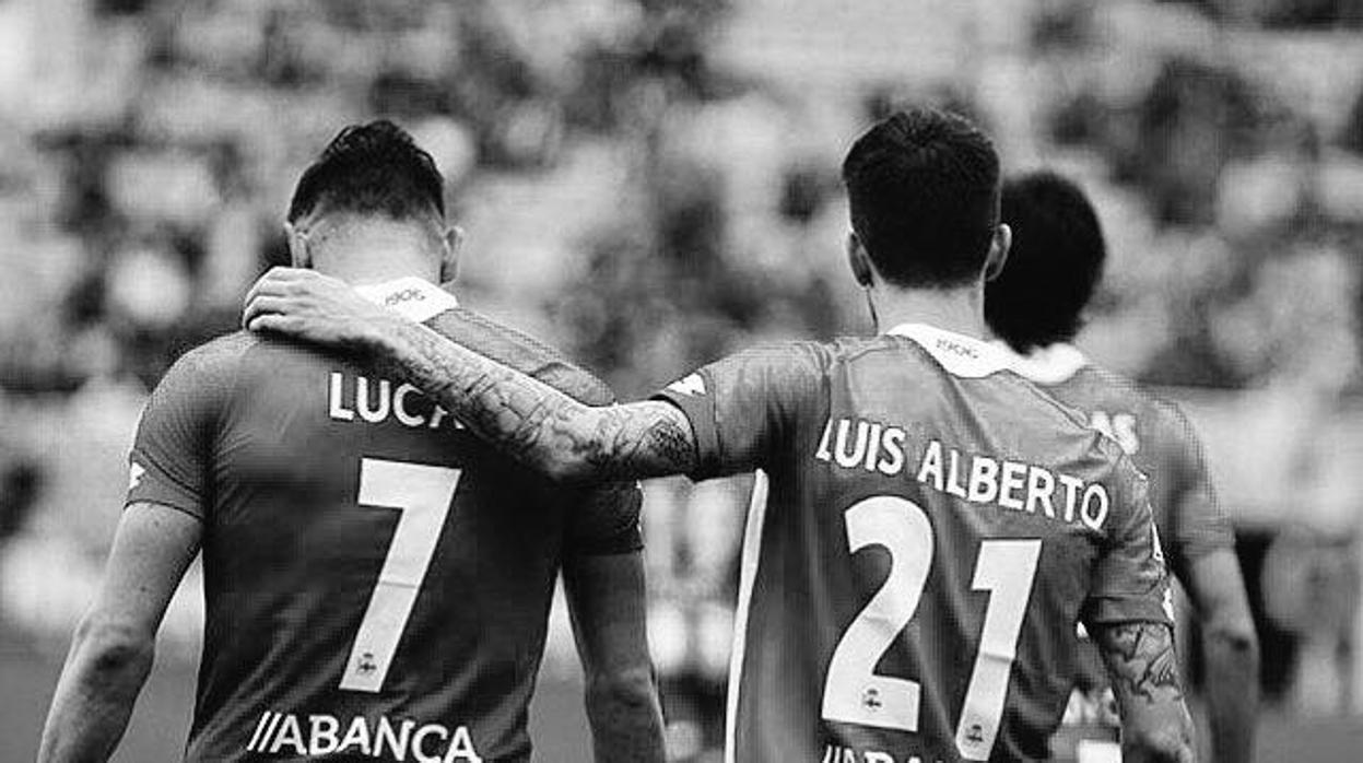 Lucas Pérez y Luis Alberto cuando ambos jugadores coincidieron en el Dépor.