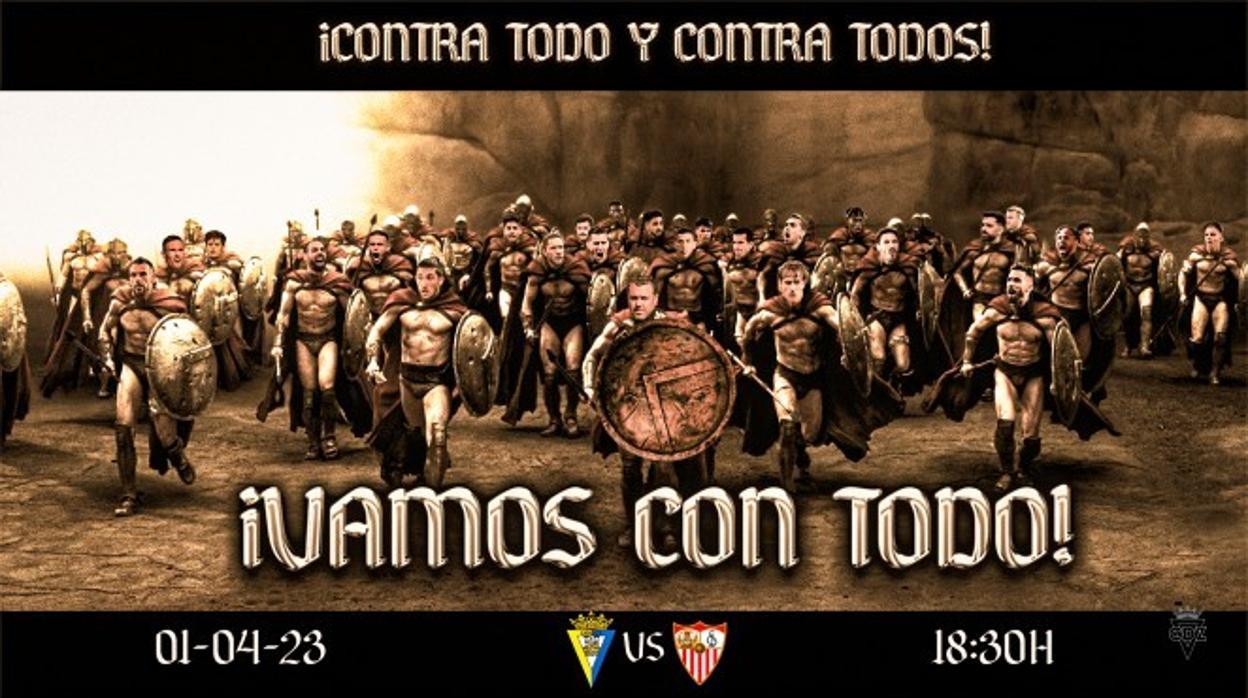 Cartel del Cádiz CF para vender entradas para el derbi.