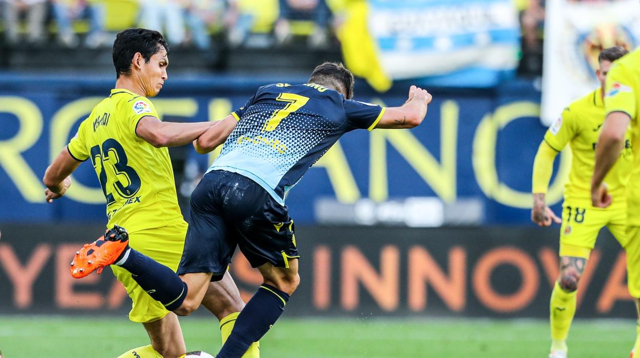 Sobrino en el partido ante el Villarreal