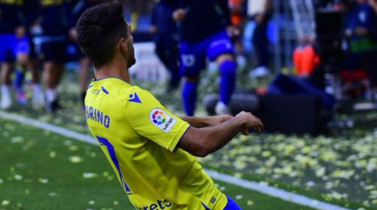 Rubén Sobrino celebra el gol ante el Celta