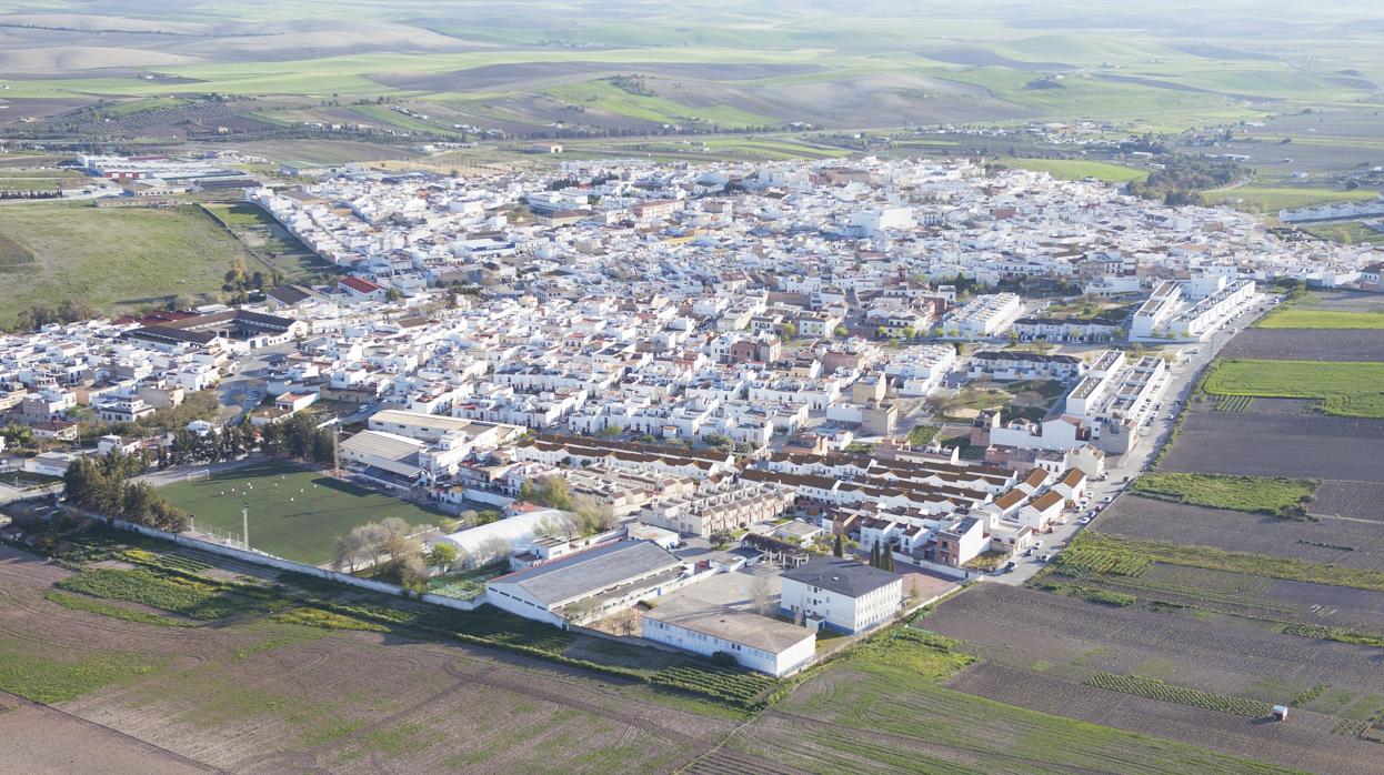 Vista aérea de la localidad gaditana de Trebujena.