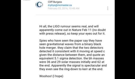 Un correo filtrado dispara los rumores sobre el hallazgo de la señal predicha por Einstein