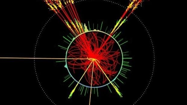 Una imagen del vídeo del CERN sobre el sonido de los datos del Bosón de Higgs