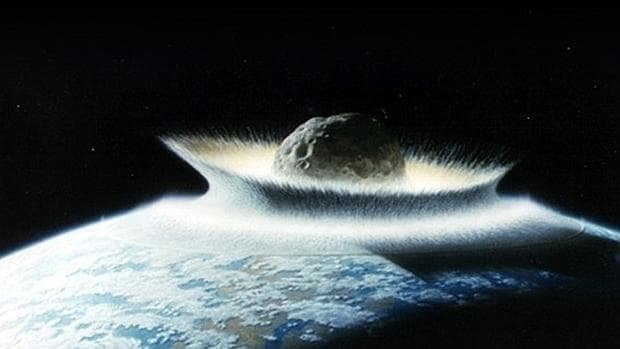 Recreación del impacto de un asteroide en la Tierra