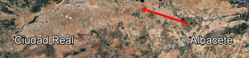 La trayectoria del meteoro