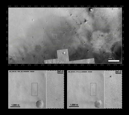 Imágenes captadas por la NASA tras el accidente de Schiaparelli, ocurrido el miércoles