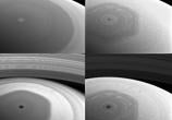 Fotografías tomadas por Cassini apenas dos días antes de hacer su máxima aproximación a los anillos interiores de Saturno. Cada cuadro corresponde a una longitud de onda distinta, y a una altitud diferente de la atmósfera