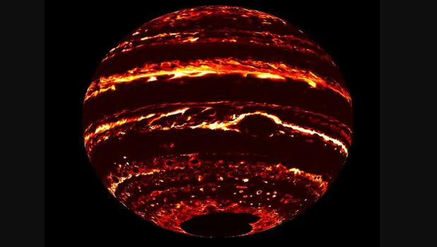Imagen de Júpiter obtenida con los datos de Juno