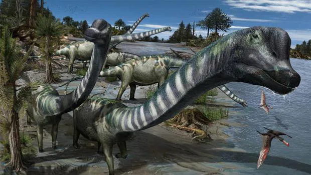 Europatitan eastwoodi, con su gigantesco cuello de unos 10 metros