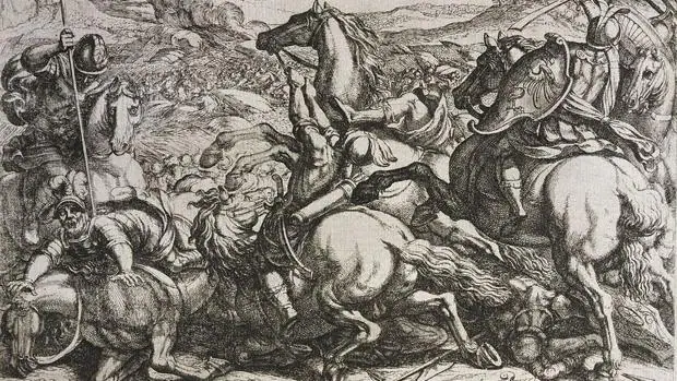 Los israelitas derrotados por los cananeos por haber desobedecido a Moisés, del italiano Antonio Tempesta (1555 - 1630)