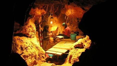 Interior de la cueva de El Sidrón