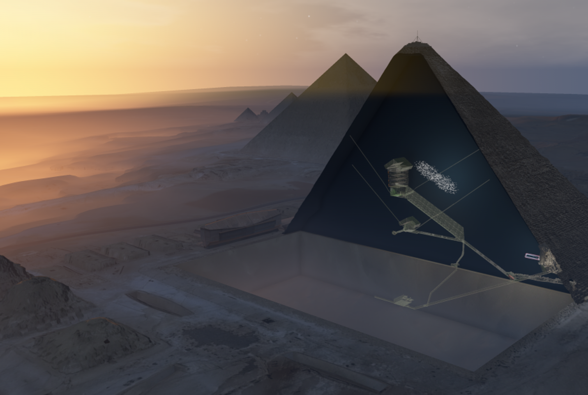 Los rayos cósmicos revelan una enorme cámara oculta en la Gran Pirámide de Guiza