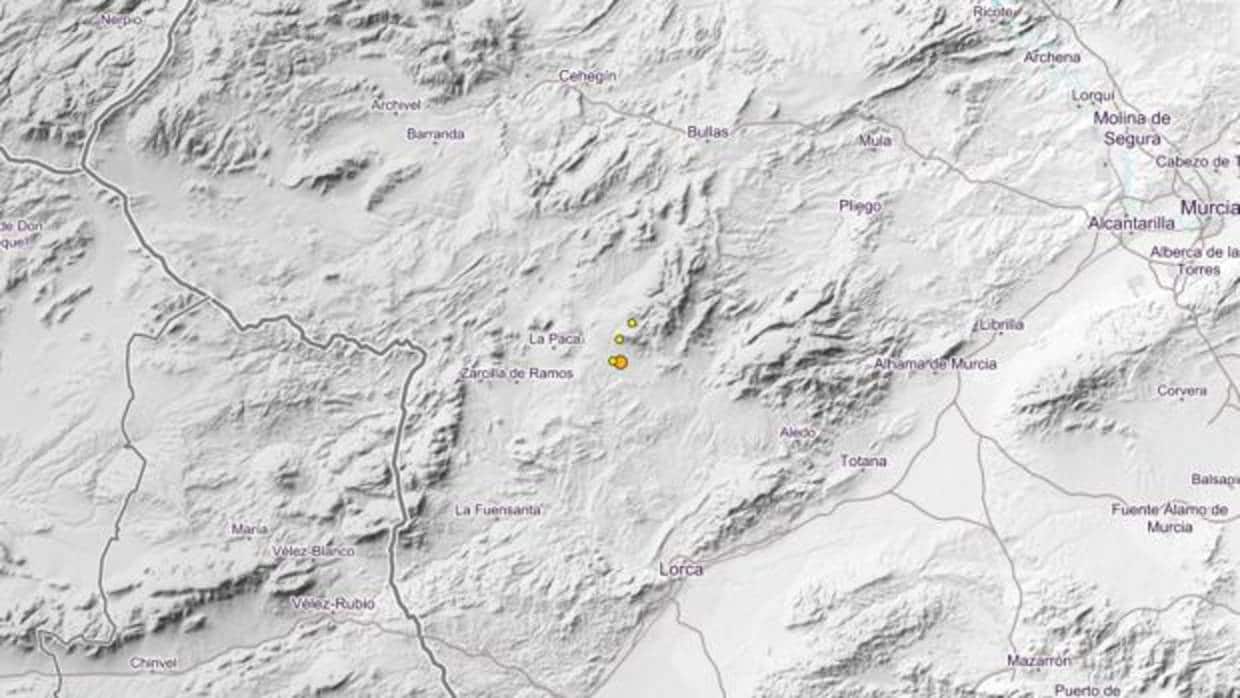 Tres terremotos sacuden Aledo (Murcia), uno de 2,9 grados
