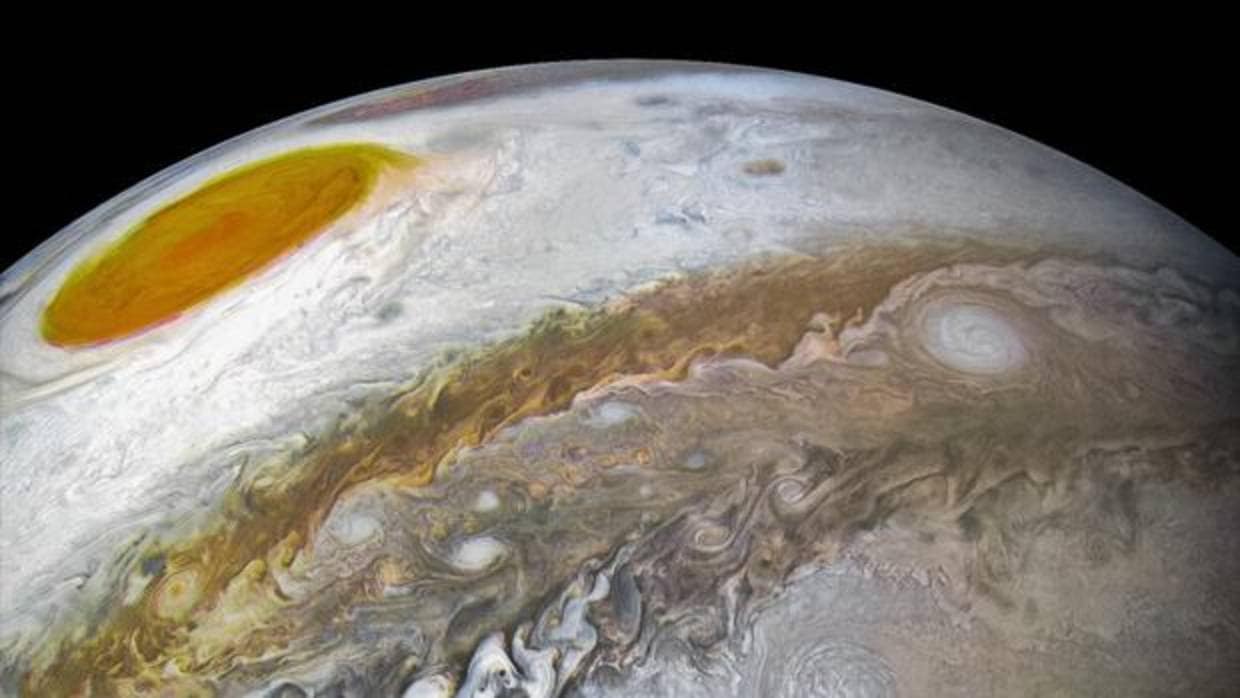 Superficie de Júpiter, en la que es visible la Gran Mancha Roja