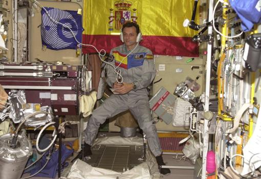 Pedro Duque, a bordo de la ISS en 2003