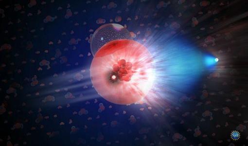 Un neutrino interactúa con una molécula de hielo