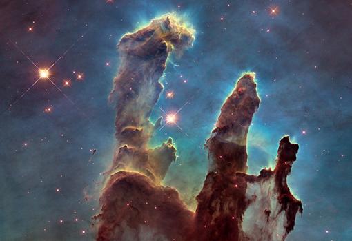 Los pilares de la creación, en la nebulosa del Águila, vistos por el Hubble