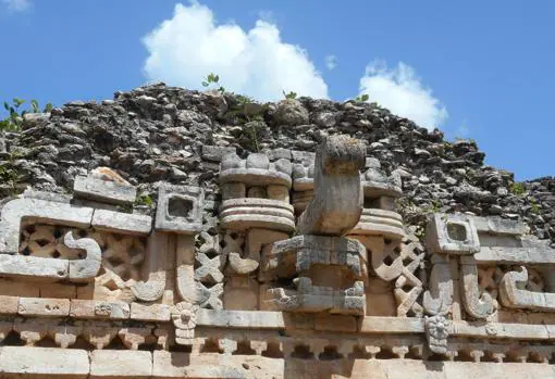 Relieve dedicado a Chaac, dios de la lluvia muy venerado en la arquitectura maya
