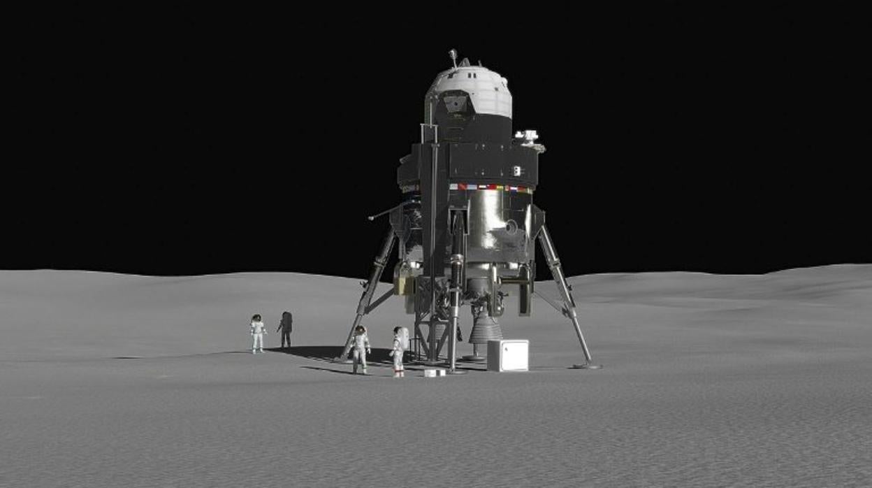 Concepto de módulo de aterrizaje lunar. Puede transportar a cuatro astronautas