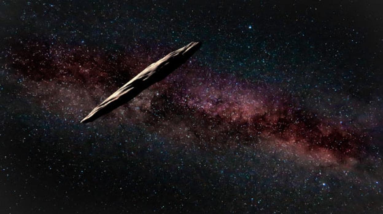 Representación artística de «Oumuamua», el primer visitante interestelar