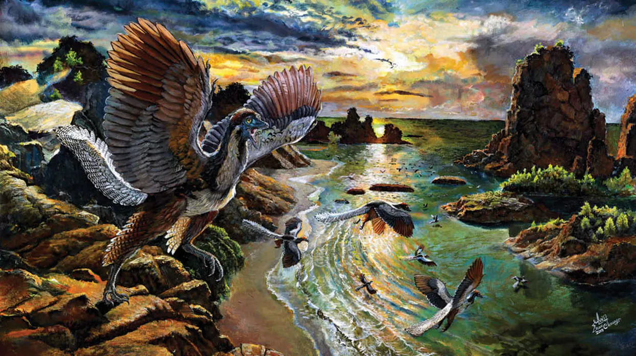 Recreación del Archaeopteryx albersdoerferi