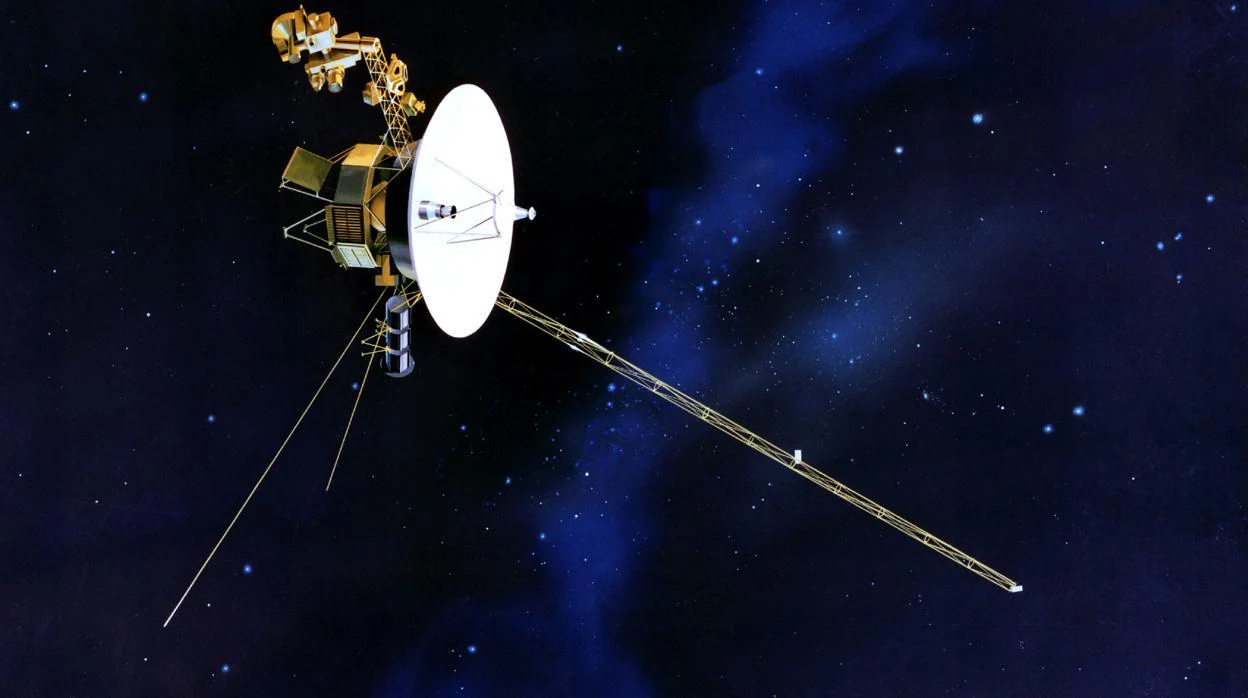 Representación de una sonda Voyager. Tiene capacidad de estudiar el viento solar y la naturaleza del espacio interestelar