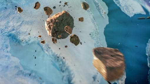 Recreación del impacto del asteroide en Groenlandia
