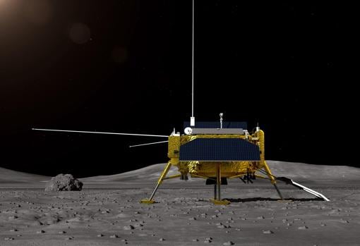 Impresión artística del módulo de aterrizaje lunar de la sonda lunar Chang'e-4.
