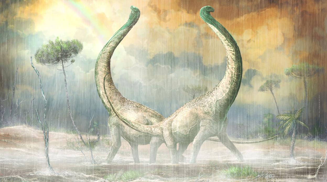 Recreación del titanosauro descubierto en Tanzania