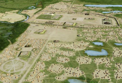 Reconstrucción de la ciudad de Cahokia