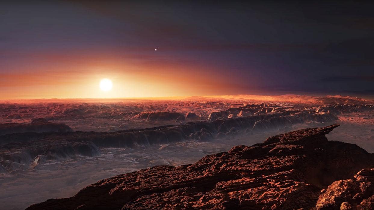 Imagen de cómo podría ser la superficie de Próxima b, el exoplaneta más cercano a la Tierra