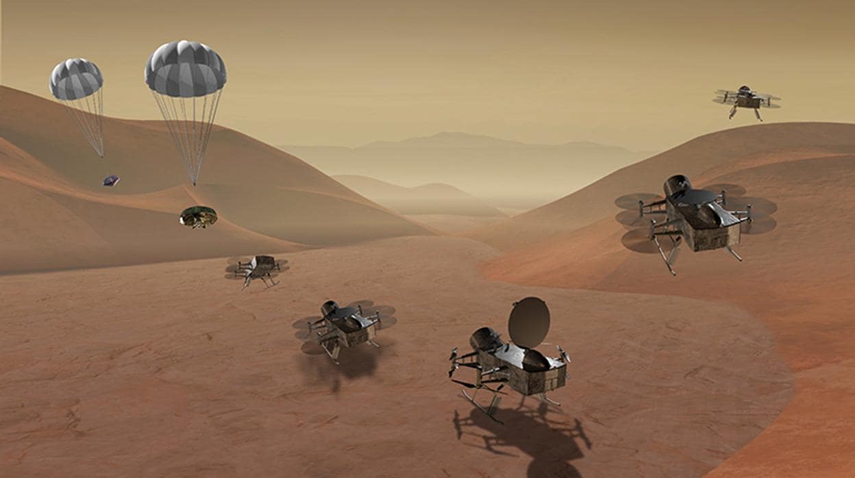 El vehículo de aterrizaje con rotor Dragonfly de la NASA en Titán