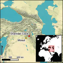 Mapa de la cueva de Shanidar