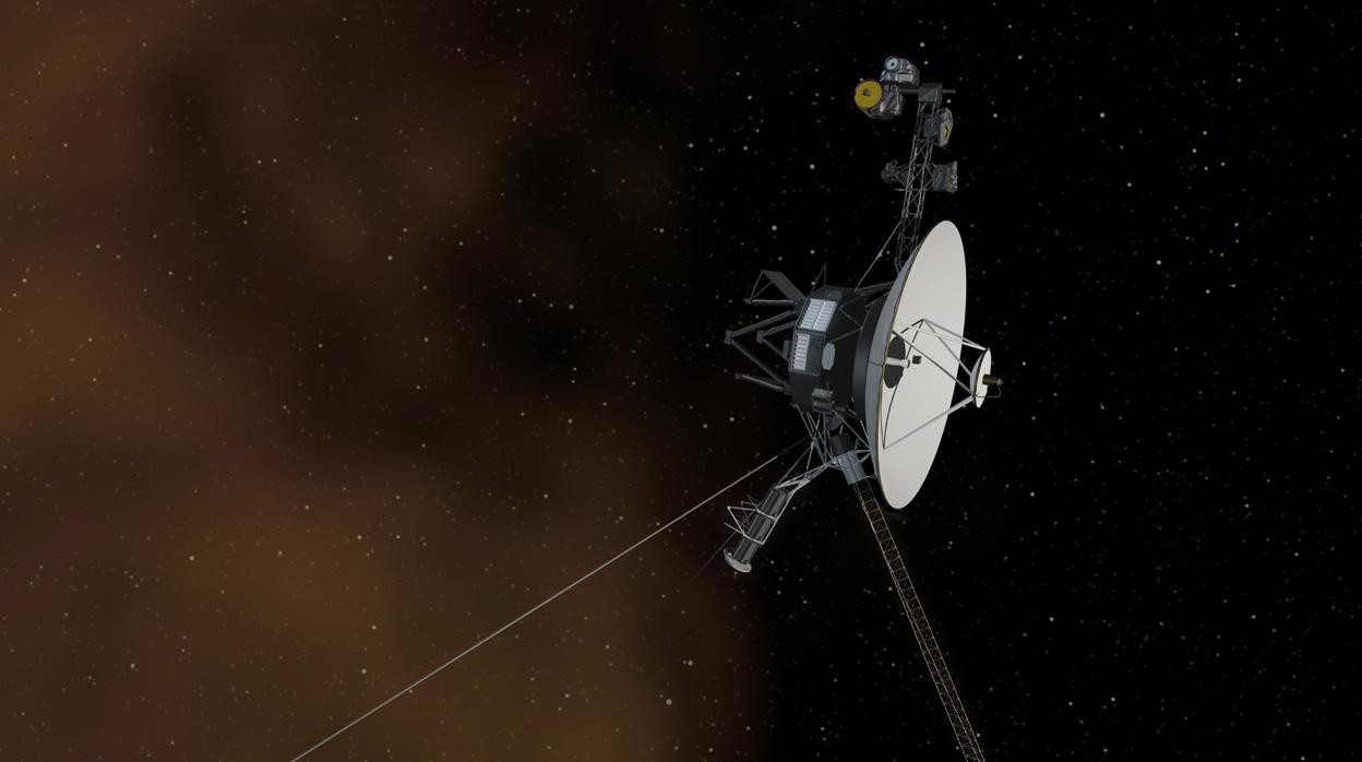 Ilustración de la Voyager 2 entrando en el espacio interestelar