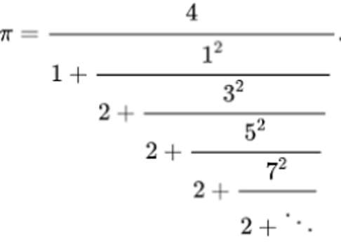 La expresión del número pi como fracción continua