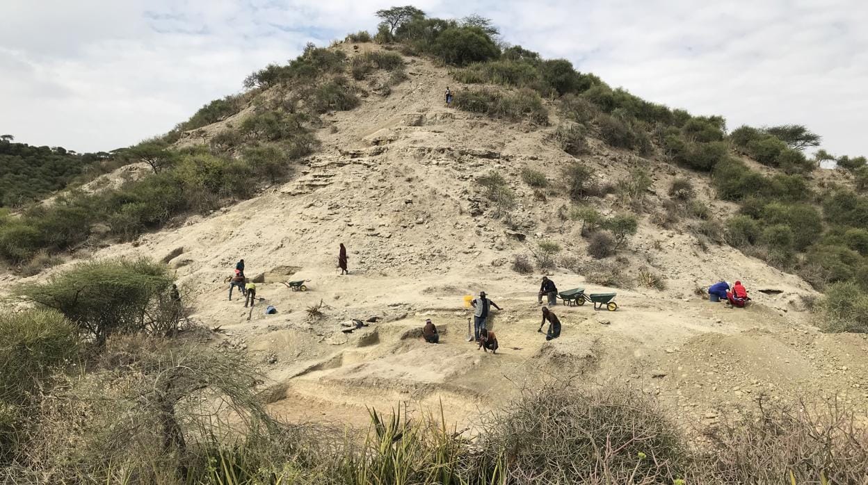 Trabajadores en uno de los yacimientos de la garganta de Olduvai