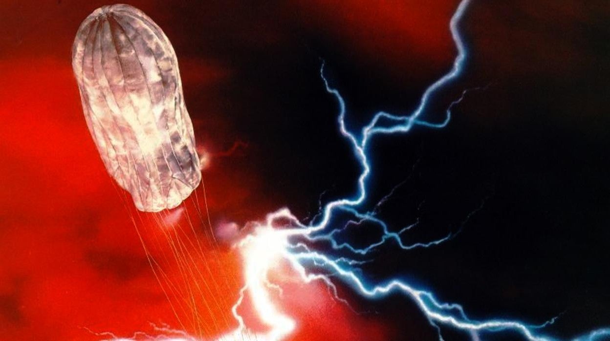 La ilustración muestra el despliegue de varias sondas por la misión Pioneer 13, que llegó a Venus en 1978 y cuyos datos revelan ahora indicios de la presencia de vida