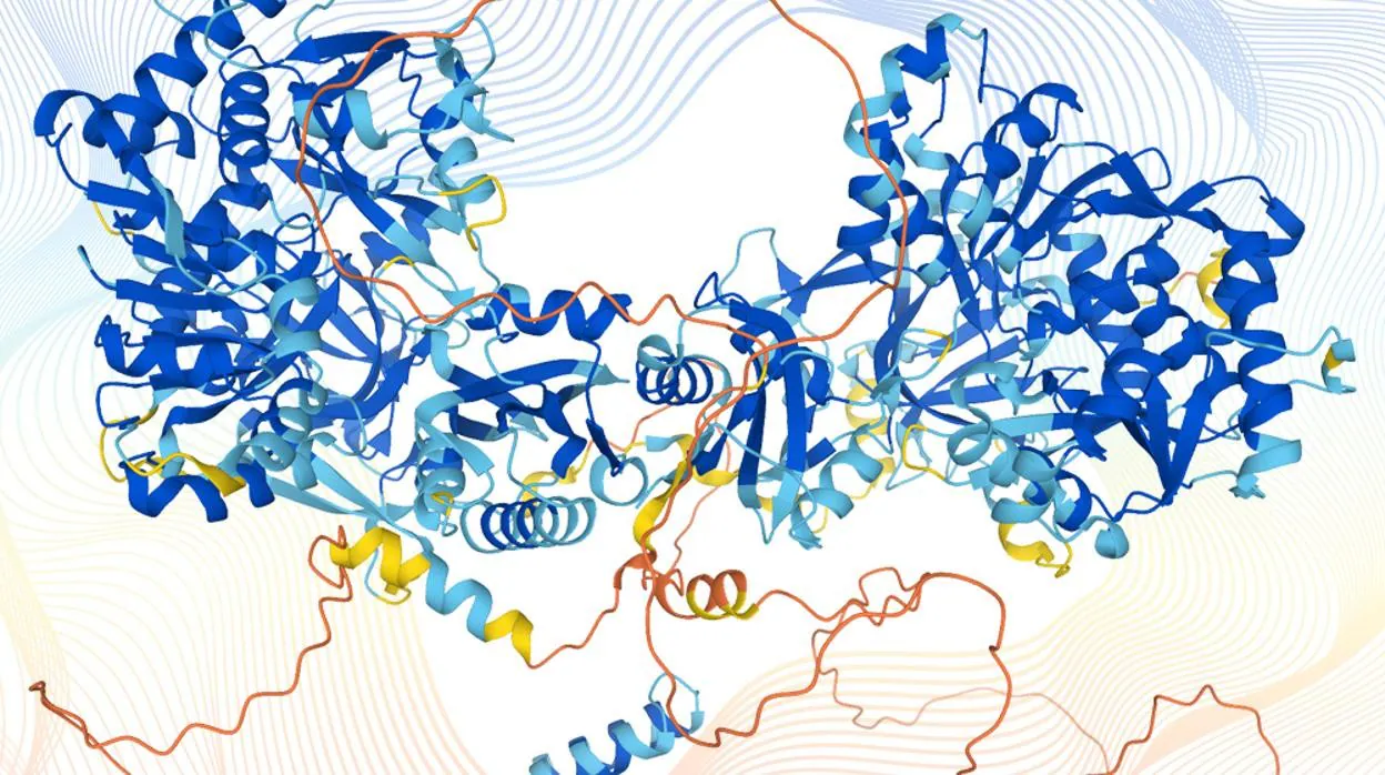 Estructuras de proteínas que representan los datos obtenidos a través de AlphaFold