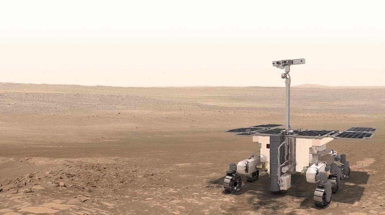 Recreación del rover ExoMars (Rosalind Franklin) en Marte