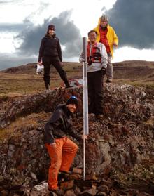El grupo de investigadores, en el sur de Groenlandia