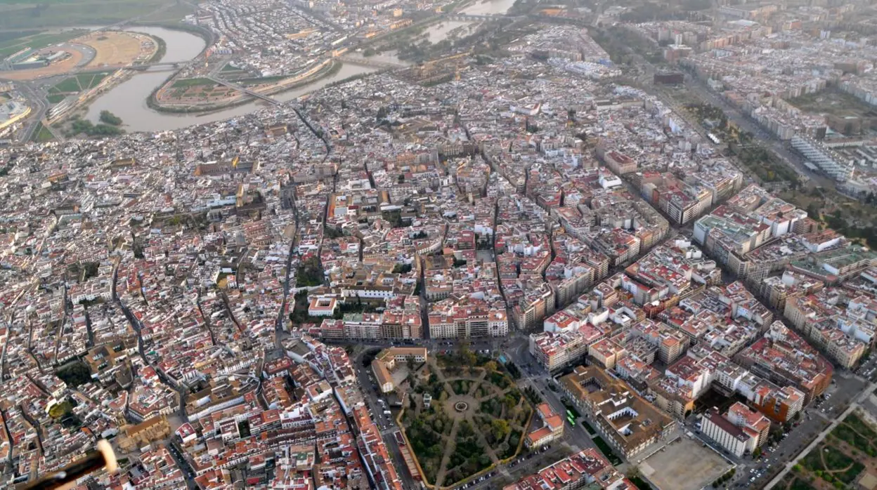 Vista área de la intrincada ciudad de Córdoba