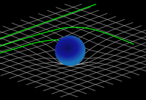 Una de las predicciones de Einstein en la relatividad general fue que el espacio-tiempo no es ‘plano’ sino que está curvado por la presencia de cuerpos masivos