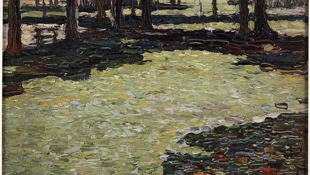 «Parque de Saint-Cloud. claro», óleo pintado por Kandinsky entre 1906 y 1907