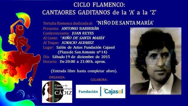 La Cátedra de Flamencología de Cádiz homenajea al &#039;Niño de Santa María&#039;