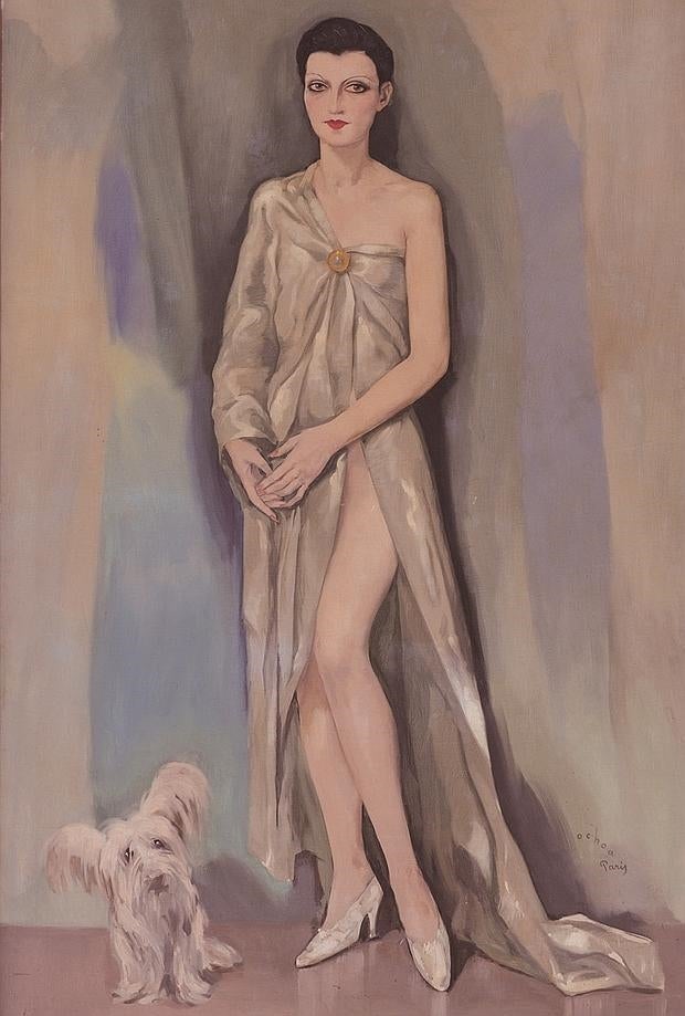 «Dama Chic (París 1929)», de Enrique Ochoa. Óleo sobre lienzo