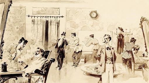 Museo ABC. «Blanco y Negro. El año cero de una revista ilustrada». Julio Gros, Blas peluquero, 1891